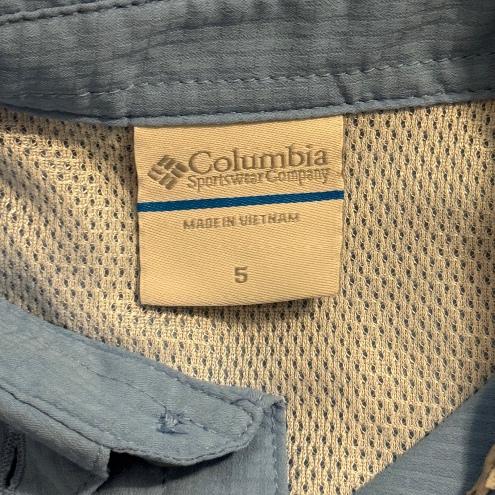 Columbia PFG Bahama Long Sleeve Fishing Shirt Boys Size 5 Blue - Picture 3 of 10